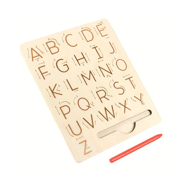 Wooden Letters Practicing Board, Double-Sided Alphabet Tracing Tool Learning To Write ABC Educational Toy Game, Fine Motor Montessori Gift For Preschool Kids Boys Girls chinaatoday