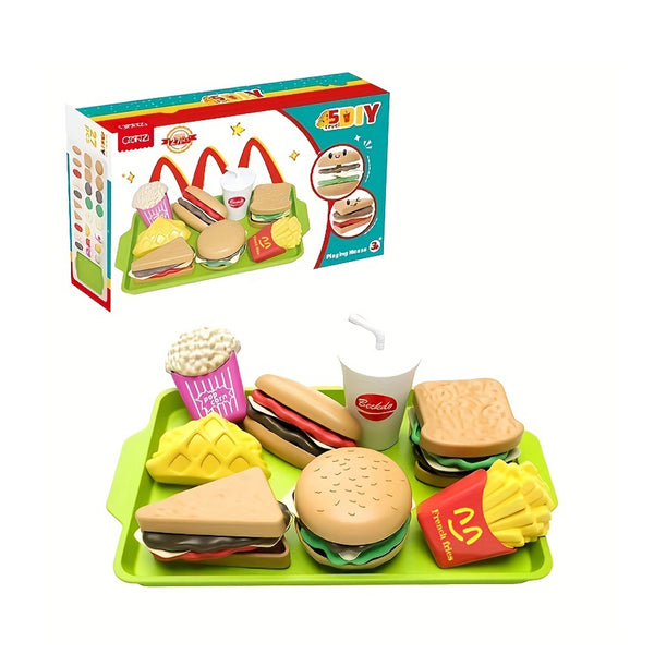 Mini Playhouse Breakfast Burgers Simulated Kitchen Toys Simulated Food Christmas, Halloween  gift chinaatoday