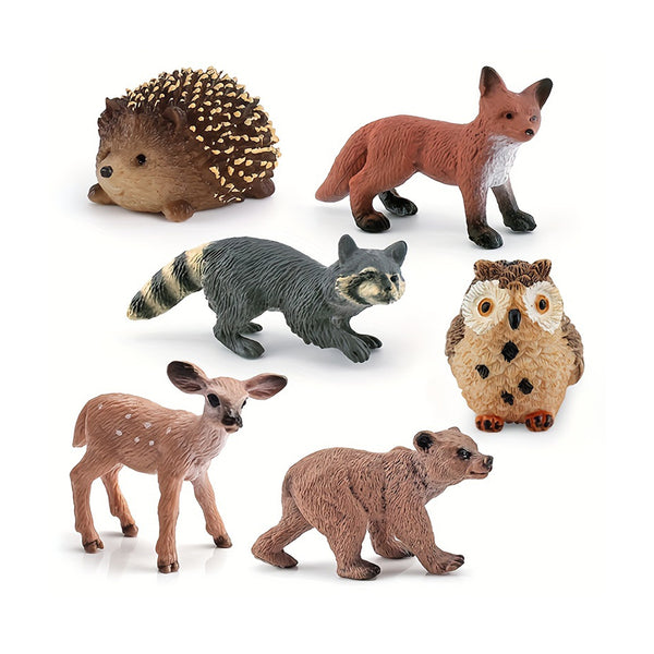 Simulation Wild Forest Animal Static Solid Model Little Red Fox Raccoon Hedgehog Owl Children's Science And Education Cognitive Toy Ornament chinaatoday