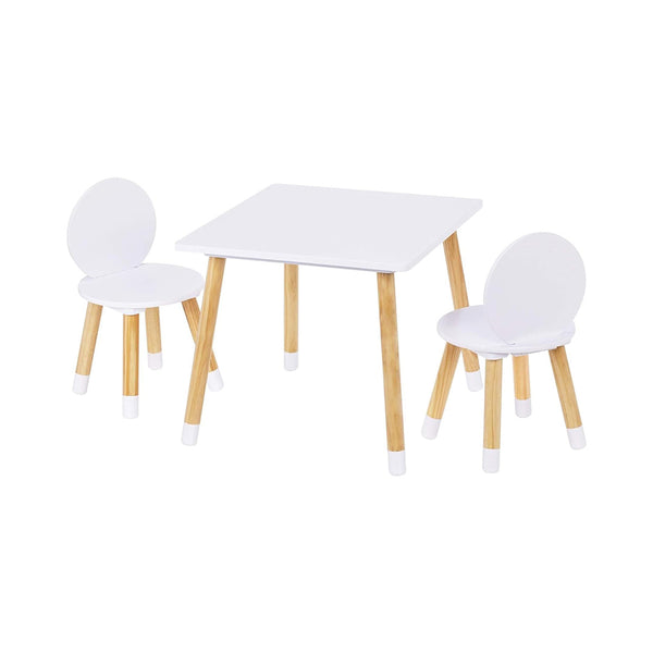 UTEX Kids Table with 2 Chairs Set for Toddlers, Boys, Girls, 3 Piece Kiddy Table and Chairs Set, White chinaatoday