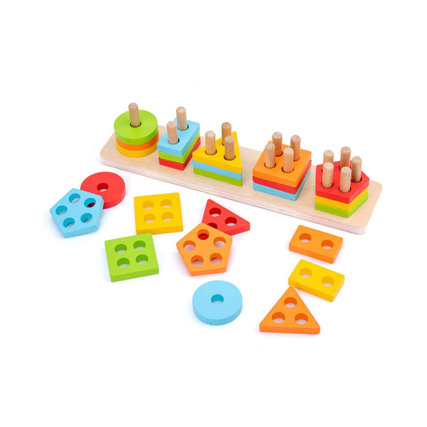 Wood City Wooden Toy Shape Sorter Stacking Puzzles for Toddlers chinaatoday