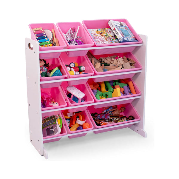 Humble Crew, White/Pink 12 Bin Toy Storage Organizer chinaatoday
