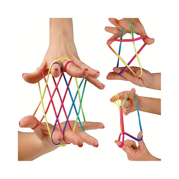 Rainbow Color Toy Rope, Educational Toy Rope, Rainbow Rope, Toy Rope, Science And Education Toys, Cat Cradle Rope, Finger Play Rope, Toy Supplies, For Kids And Adults Girls And Boys (2 Packs) chinaatoday