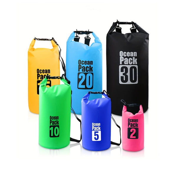 500D Waterproof Swimming Bag, 0.53/1.32/2.64/3.96/5.28/7.93gal Waterproof Floating Dry Gear Bags For Boating, Fishing, Rafting, Swimming chinaatoday