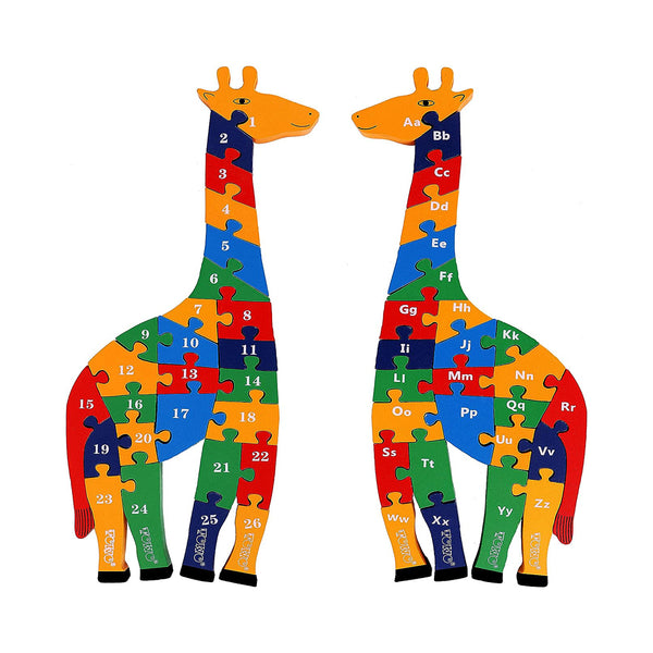 Wooden Giraffe Alphabet Number Puzzle Educational Toy for 3YearOlds chinaatoday