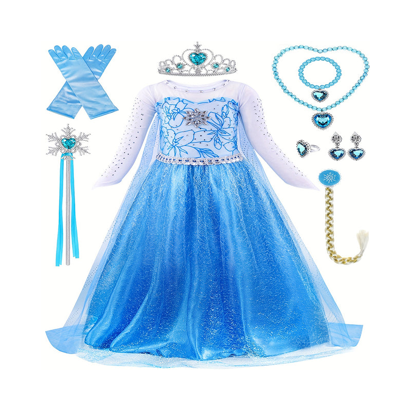 Girl's Princess Dress With Accessories Set, Multiple Choices, Fairy Tale Character Cosplay Costume, Kids Clothes For Halloween Holiday Party Prom Birthday Performance, As Gift chinaatoday