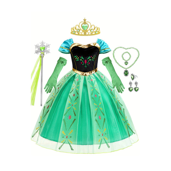 Princess Frozen Anna Anime Movie Character Cosplay Costume & Accessories, Kid's Dress Up Outfits For Party Birthday Performance, As Gift chinaatoday