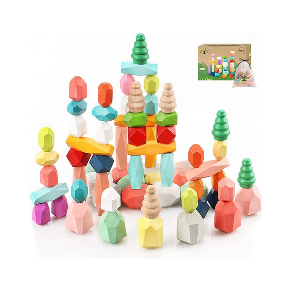 Montessori Wooden Stacking Blocks Fun Educational Toys for Toddlers chinaatoday