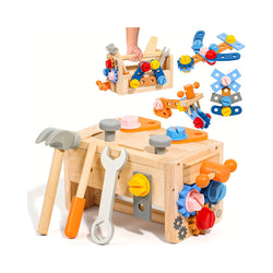 Toolbox With Scarf Workbench Tool Montessori Toys Gifts Learning Games (39 Pieces) chinaatoday