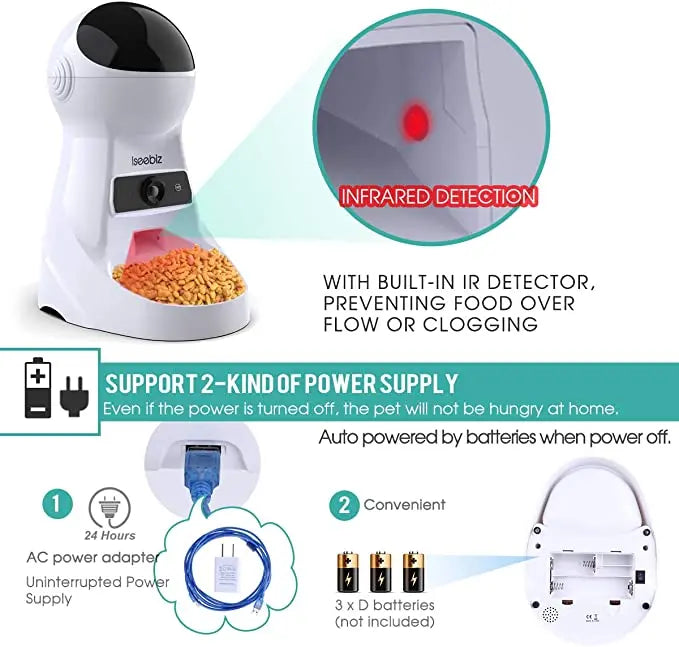 Automatic Pet Feeder With Voice Record Bowl - BEJUSTSIMPLE