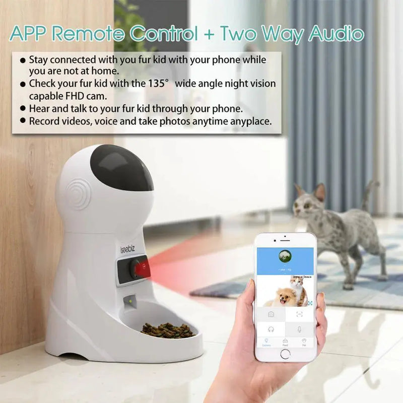 Automatic Pet Feeder With Voice Record Bowl - BEJUSTSIMPLE