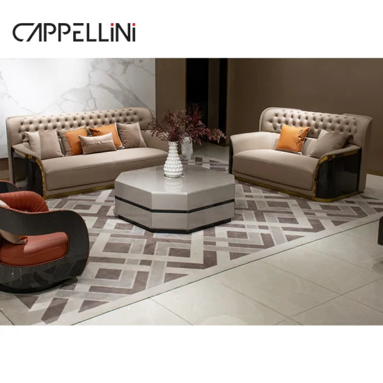 Italian Light Luxury Leather Sofa - High-End Villa Modern Design