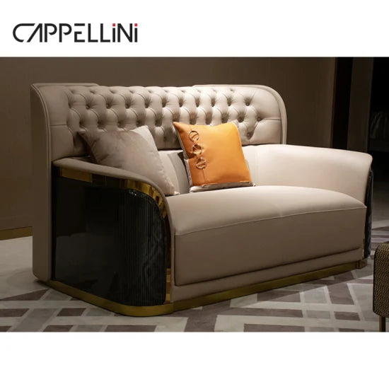 Italian Light Luxury Leather Sofa - High-End Villa Modern Design