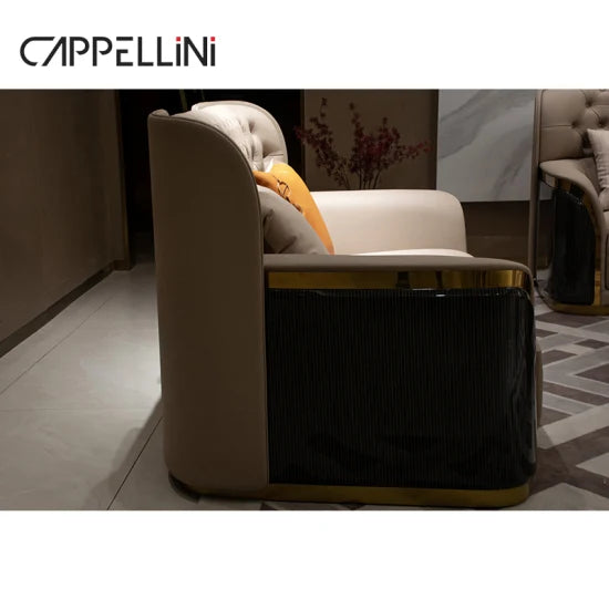 Italian Light Luxury Leather Sofa - High-End Villa Modern Design