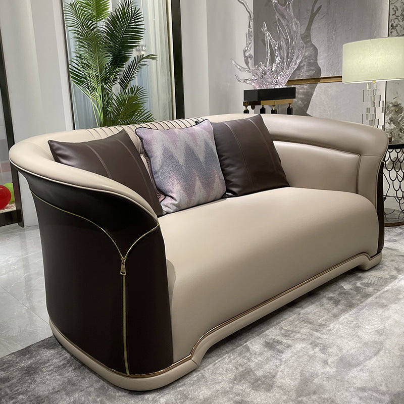 Italian Light Luxury Leather Sofa - Postmodern Design