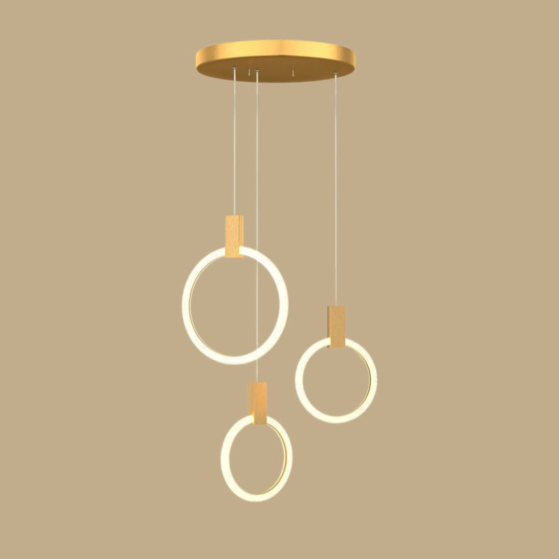 RINGS Luxury Round Hanging Acrylic Chandelier