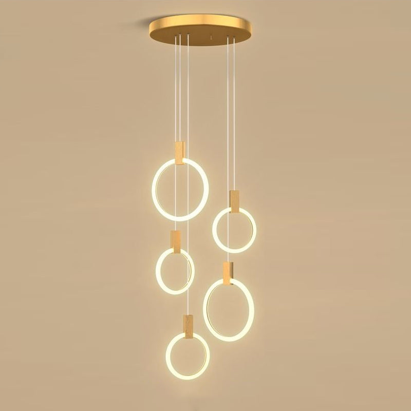 RINGS Luxury Round Hanging Acrylic Chandelier