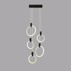 RINGS Luxury Round Hanging Acrylic Chandelier