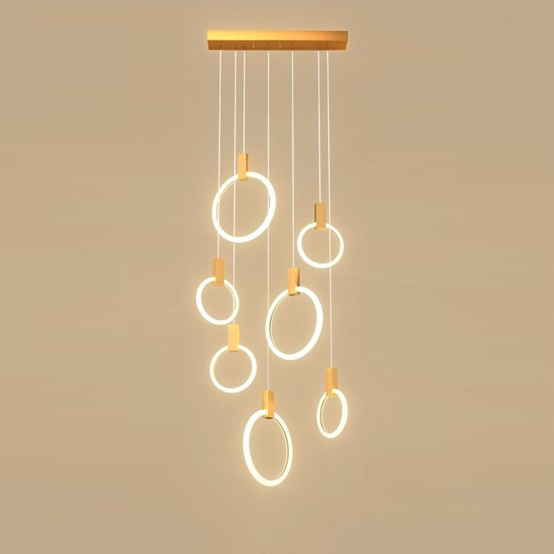 RINGS Luxury Round Hanging Acrylic Chandelier