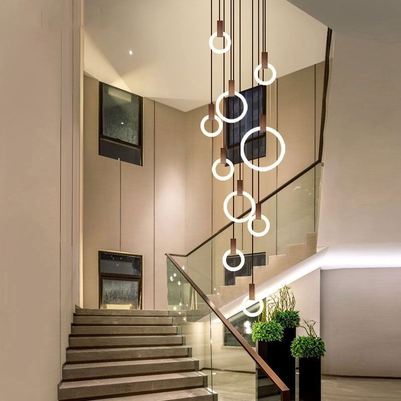 RINGS Luxury Round Hanging Acrylic Chandelier