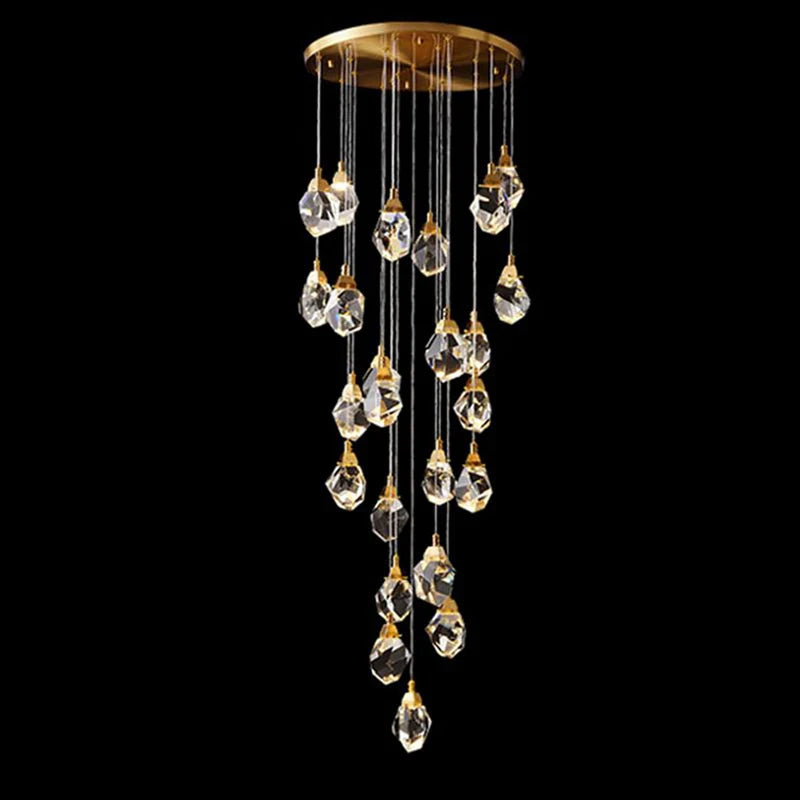 Raindrops Staircase Long Chandelier