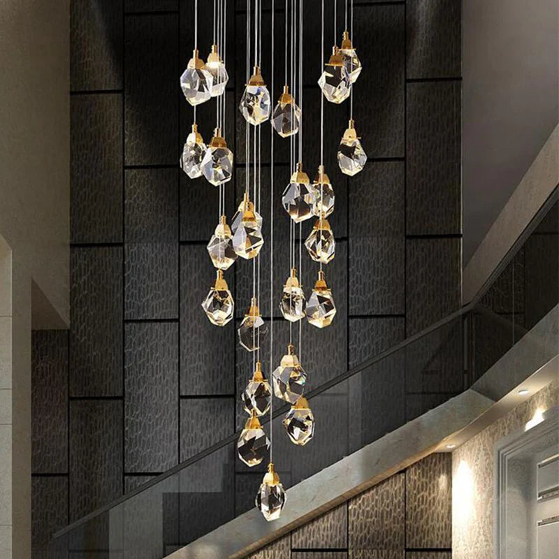 Raindrops Staircase Long Chandelier