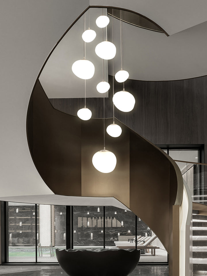 Nordic Stellar Stones Pendant Light for Staircase