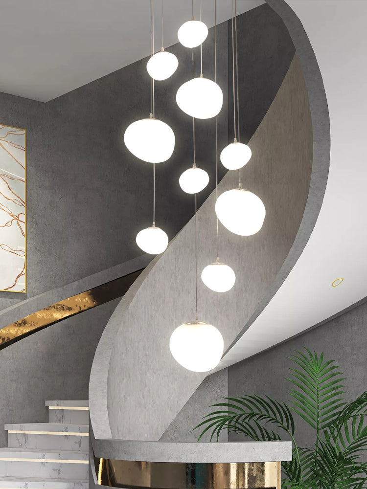 Nordic Stellar Stones Pendant Light for Staircase