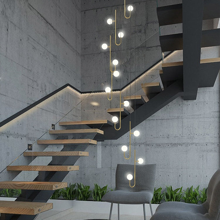 Hooked Staircase Chandelier: Elegant Lighting Fixture