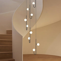 Hooked Staircase Chandelier: Elegant Lighting Fixture