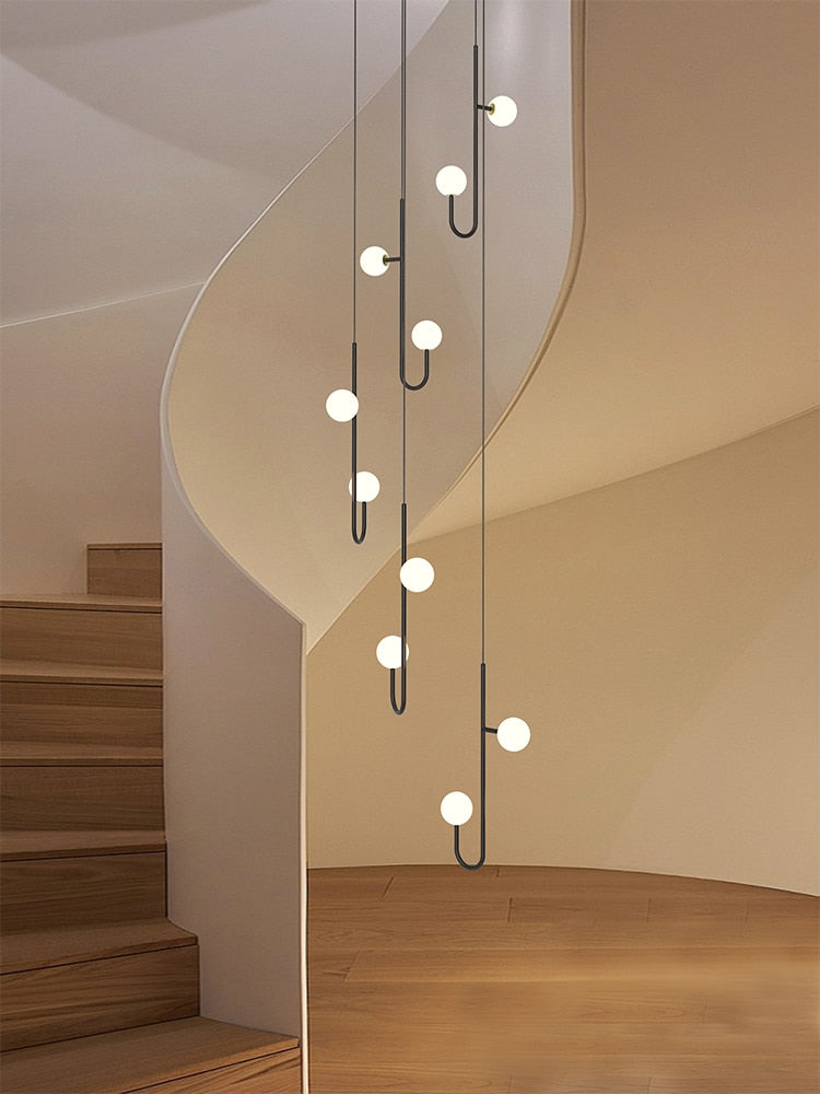 Hooked Staircase Chandelier: Elegant Lighting Fixture