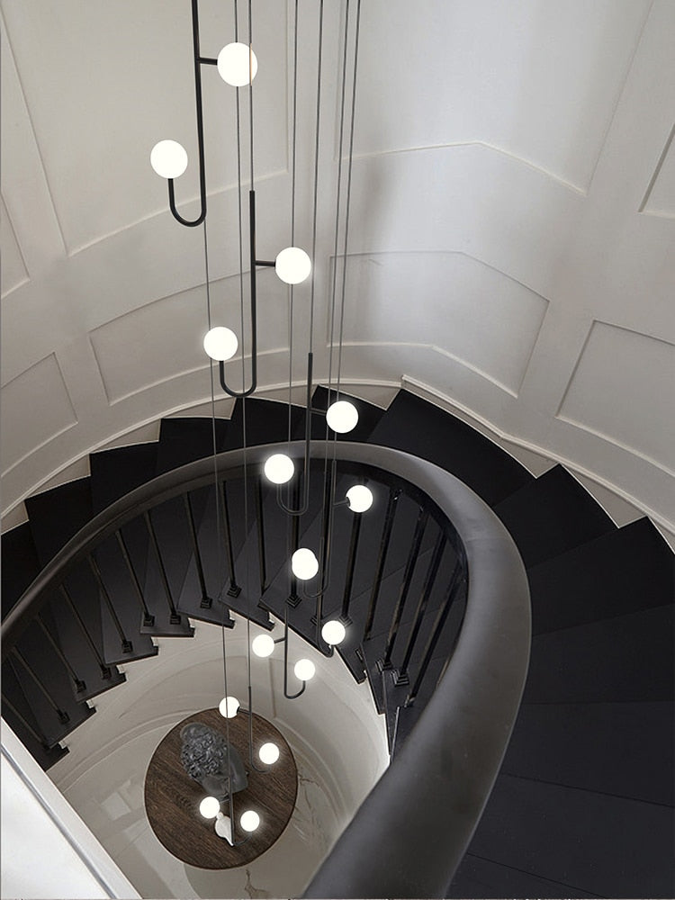 Hooked Staircase Chandelier: Elegant Lighting Fixture