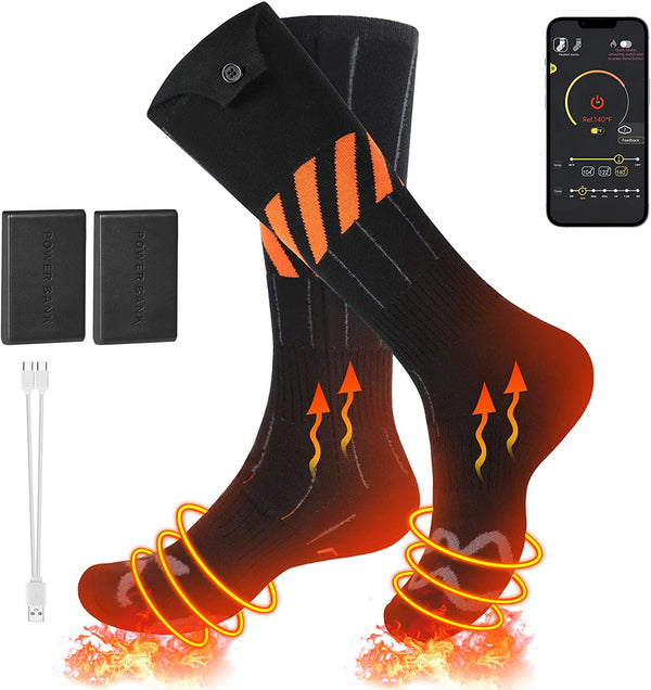 Rechargeable Heated Socks with APP Control  Included Battery -  Hunting, Fishing, Skiing