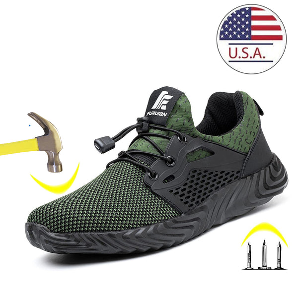 Lightweight Steel Toe Indestructible Shoes for Men and Women - Puncture Resistant Safety Work Sneakers for Construction - Breathable and Durable