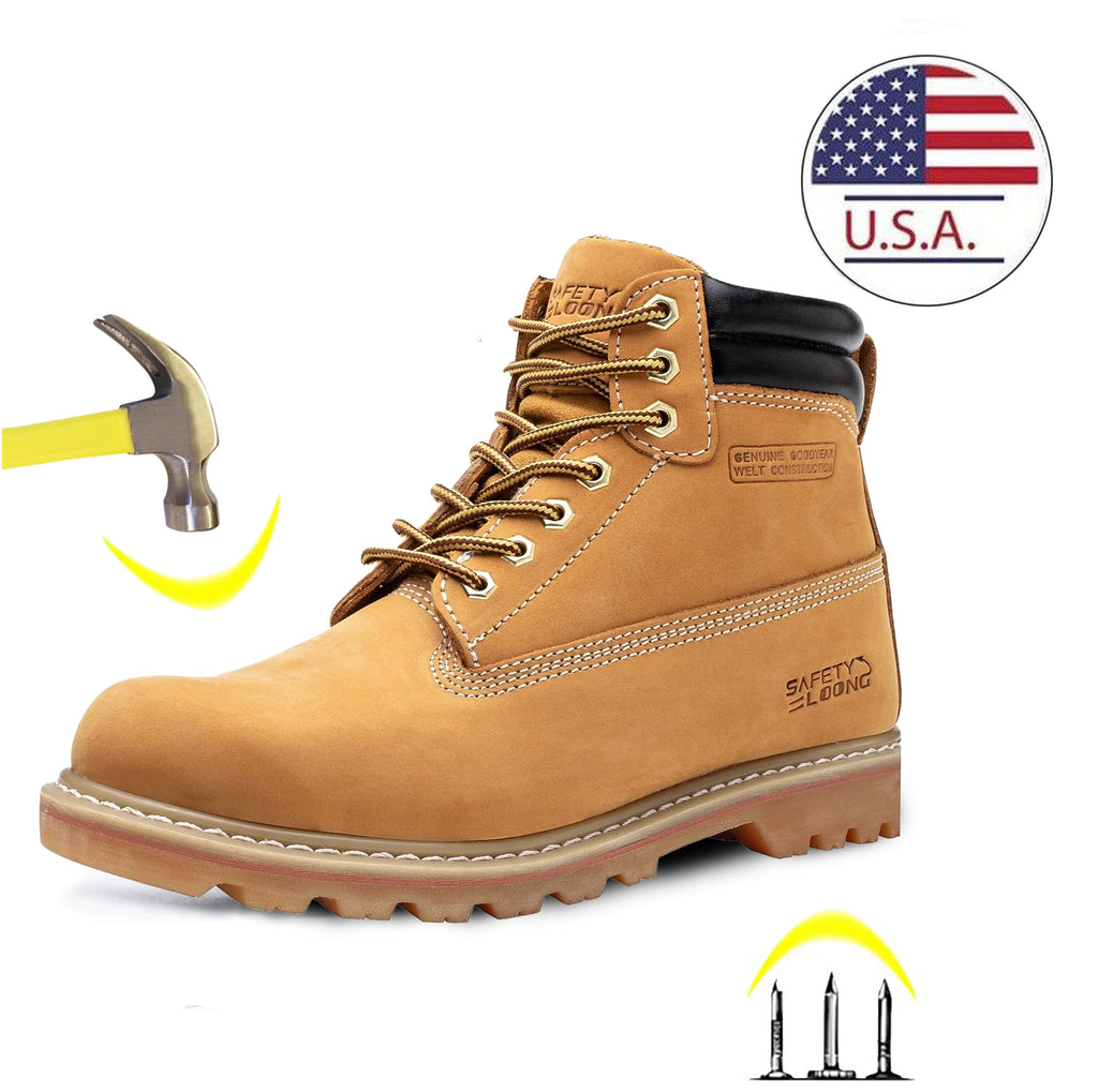 Waterproof Men's Work Boots with Soft Steel Toe, Non-Slip, and ultimate Comfort
