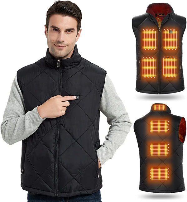 Winter USB Charging Heated Vest for Men and Women - 8 Heated Zones 