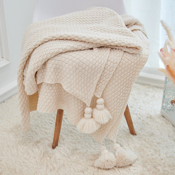 Crochet Hand Knitted Throw Blanket - BEJUSTSIMPLE