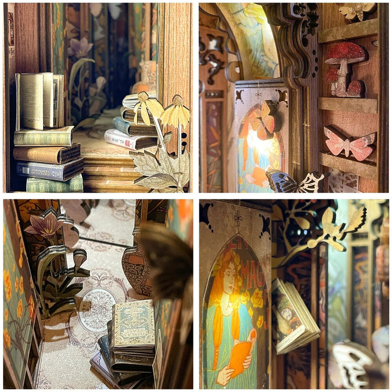 Creative DIY Book Decor - Bookshelf decoration DIY Wooden booknook Kit - BEJUSTSIMPLE