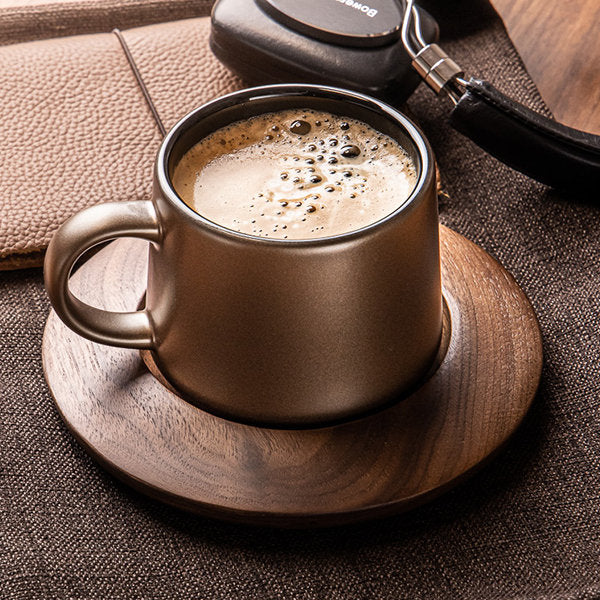 Petty Charcoal Gold Mug  Scrub Cup Ceramic Coffee Cup - BEJUSTSIMPLE