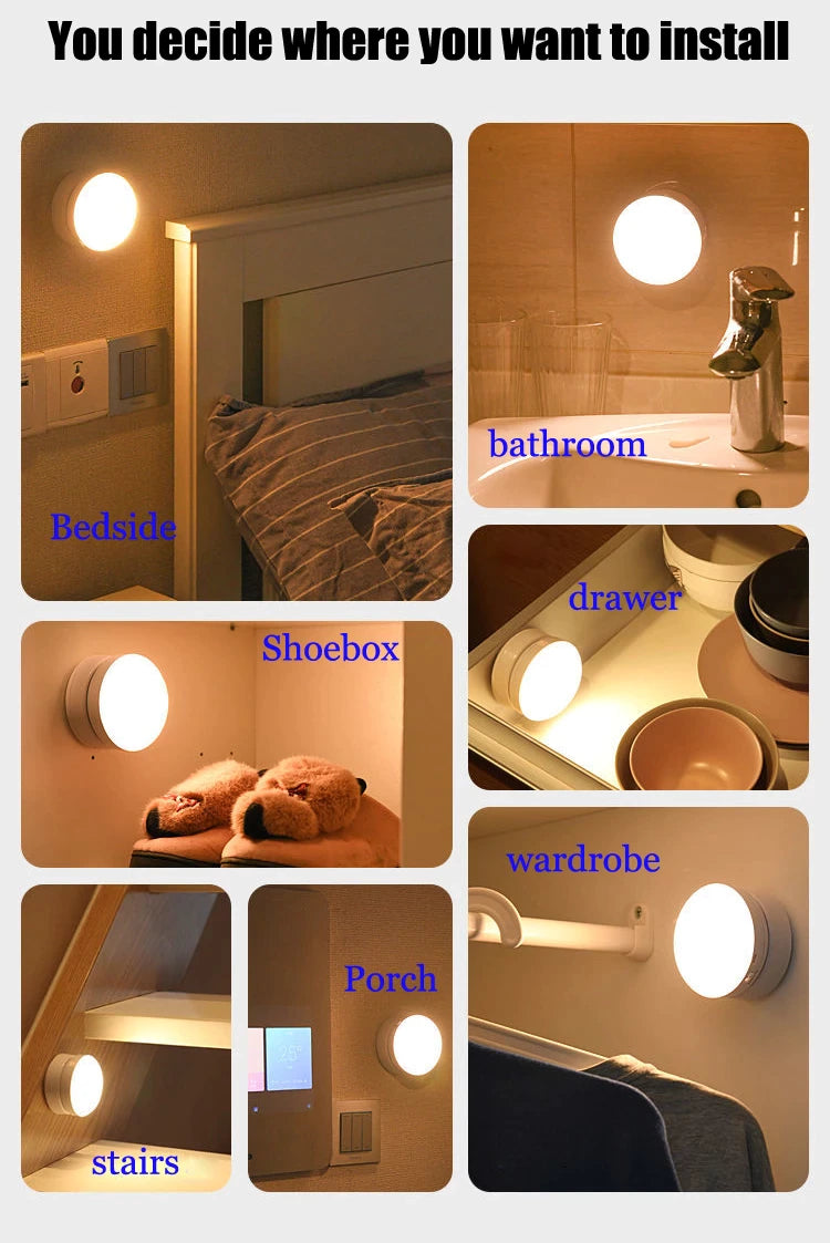 Rechargeable induction LED wireless night light - BEJUSTSIMPLE