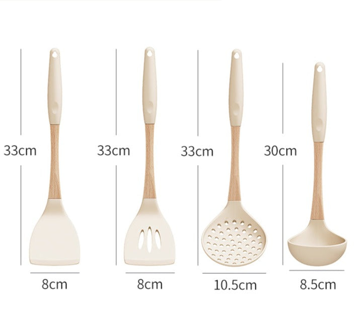Silicone spatula non-stick pan high temperature resistant Utensil Set - BEJUSTSIMPLE
