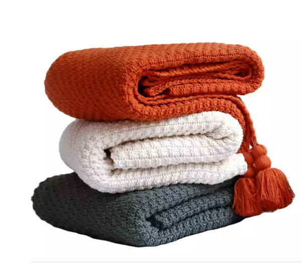 Crochet Hand Knitted Throw Blanket - BEJUSTSIMPLE