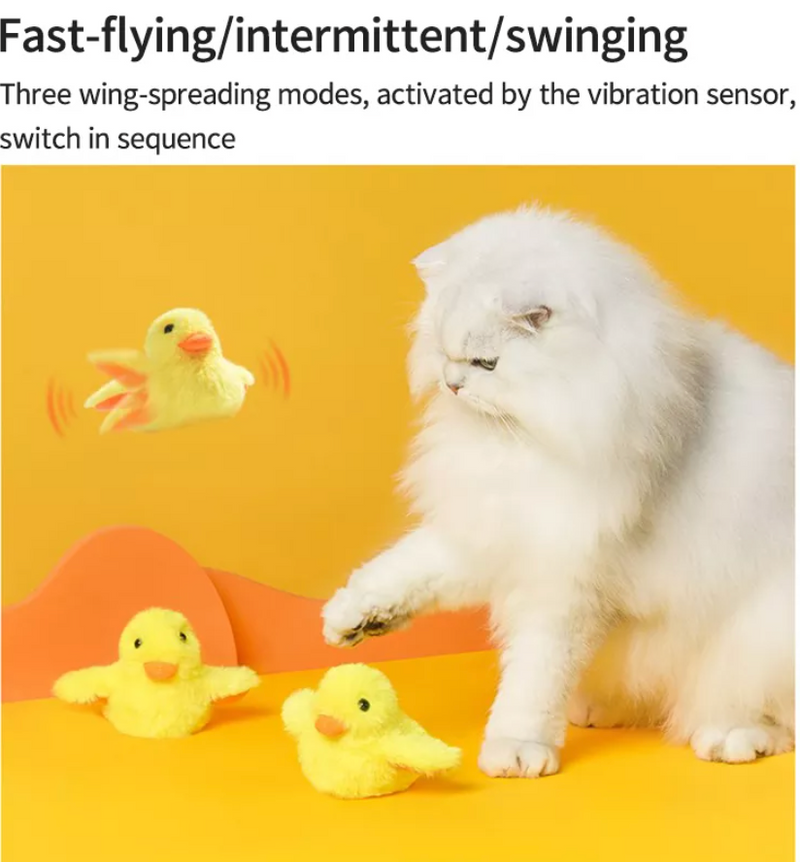 Electric Plush Duck Toy for Kitten - BEJUSTSIMPLE