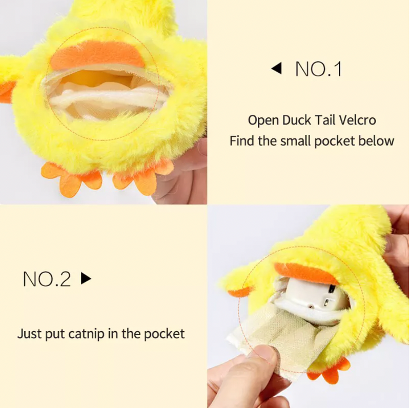 Electric Plush Duck Toy for Kitten - BEJUSTSIMPLE