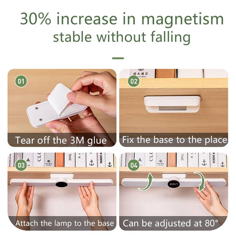 Portable Charging Magnetic LED Bar Desk Light with Clock - BEJUSTSIMPLE