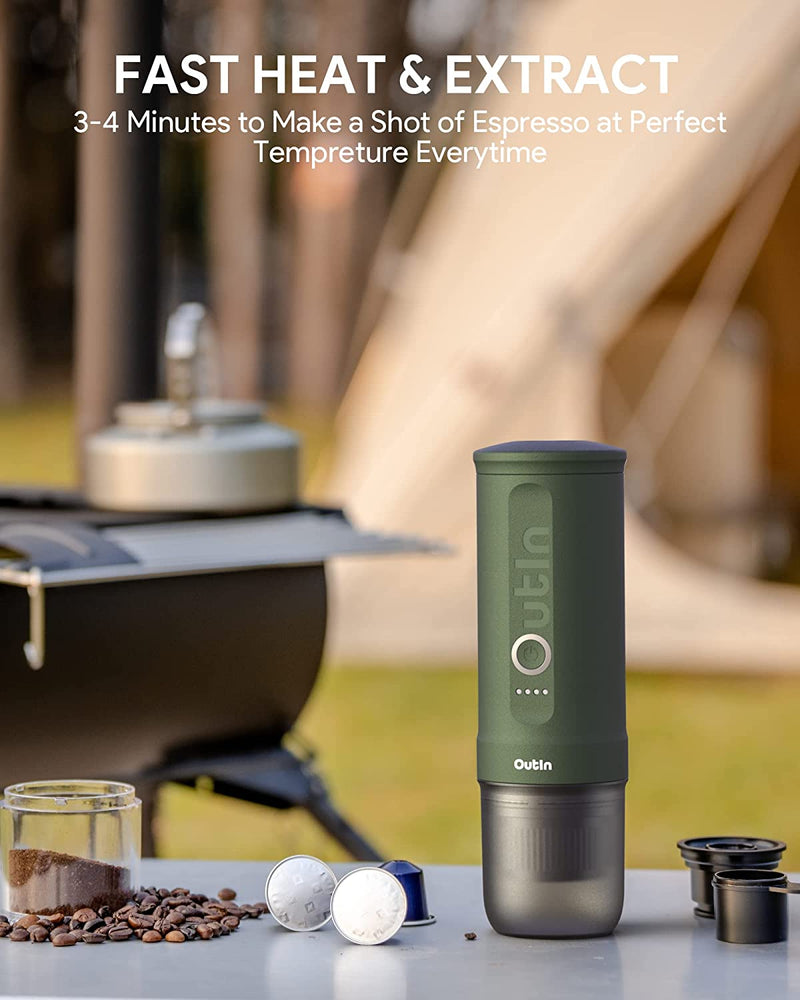 Nano  Espresso Portable Electric Coffee Machine with 3-4 Min Self-Heating, for Camping, Travel, RV, Hiking, Office