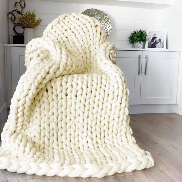 Handmade Chunky Knit Blankets - BEJUSTSIMPLE