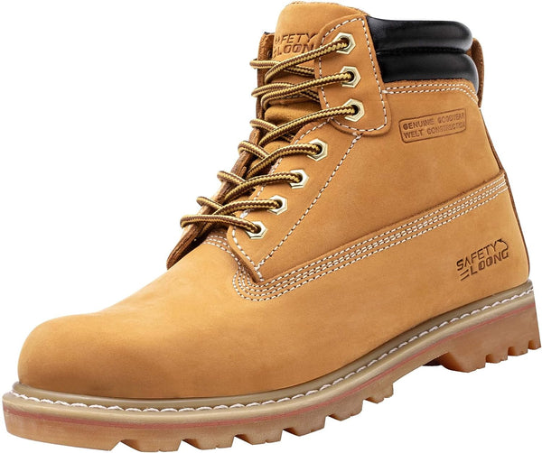 Waterproof Men's Work Boots with Soft Steel Toe, Non-Slip, and ultimate Comfort