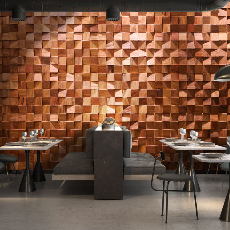 Wood DIY modern light luxury background wall mosaic - BEJUSTSIMPLE
