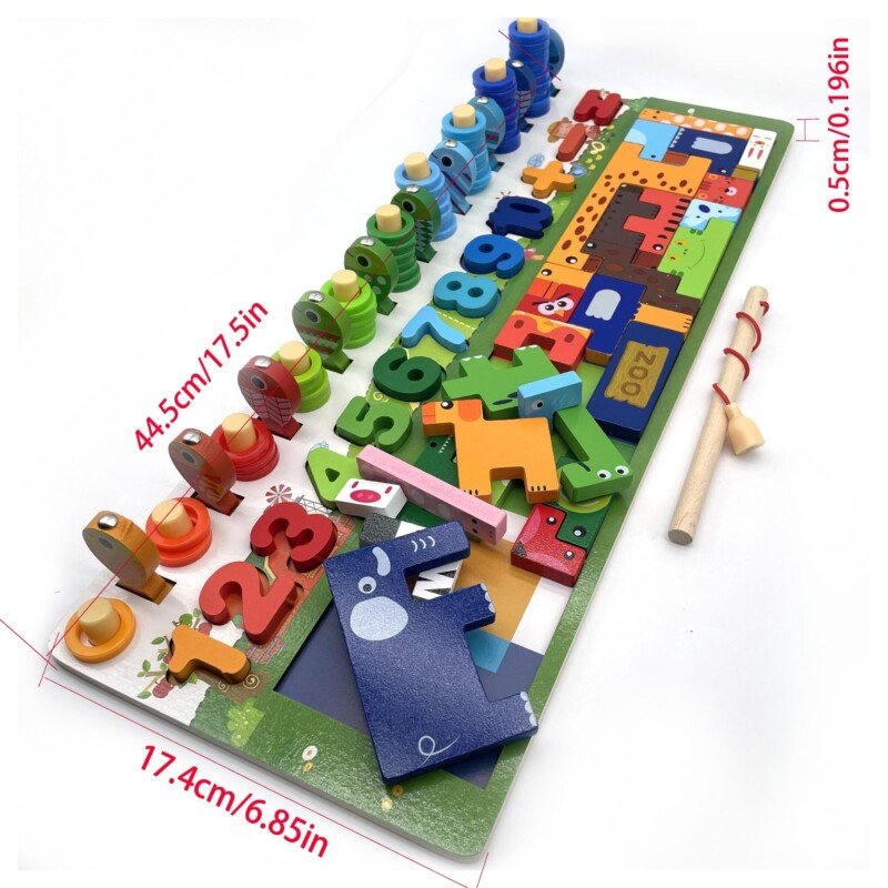 Montessori Wooden ABC Learning Puzzle Board | 7-in-1 Traffic & Transport Shapes & Colors - Image 19